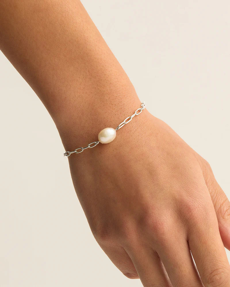 By Charlotte Sterling Silver Breathe Pearl Bracelet