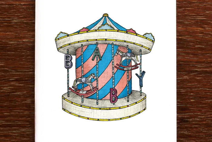 The Nonsense Maker Baby Carousel - Greeting Card