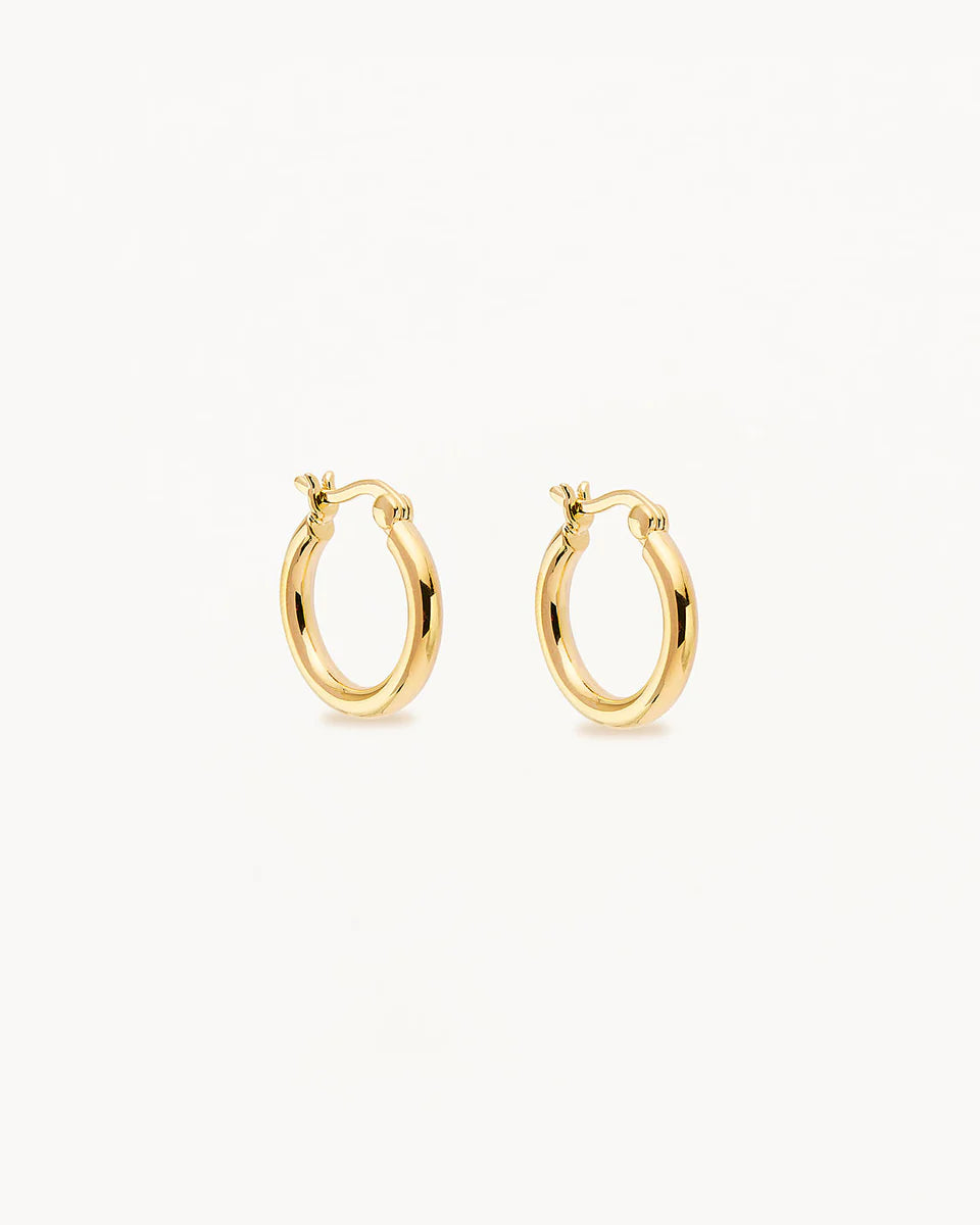 24k solid hot sale gold hoop earrings