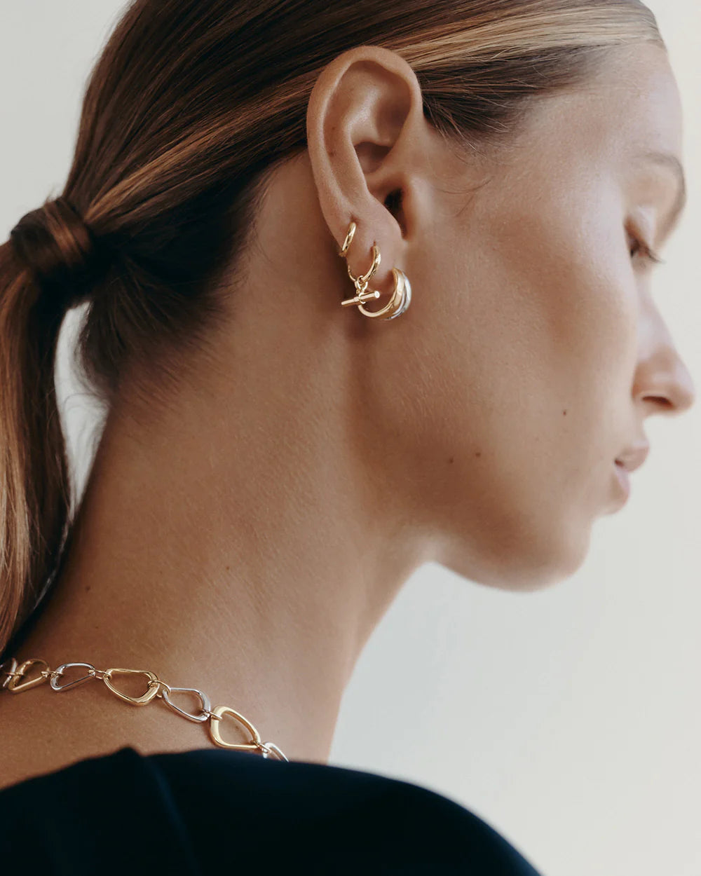 Kirstin Ash Flux Hoops (mixed metal)