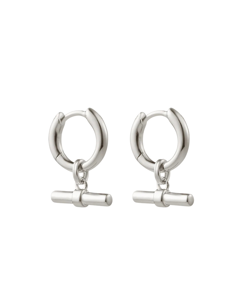 Kirstin Ash Rhythm T-bar hoops (Sterling Silver)