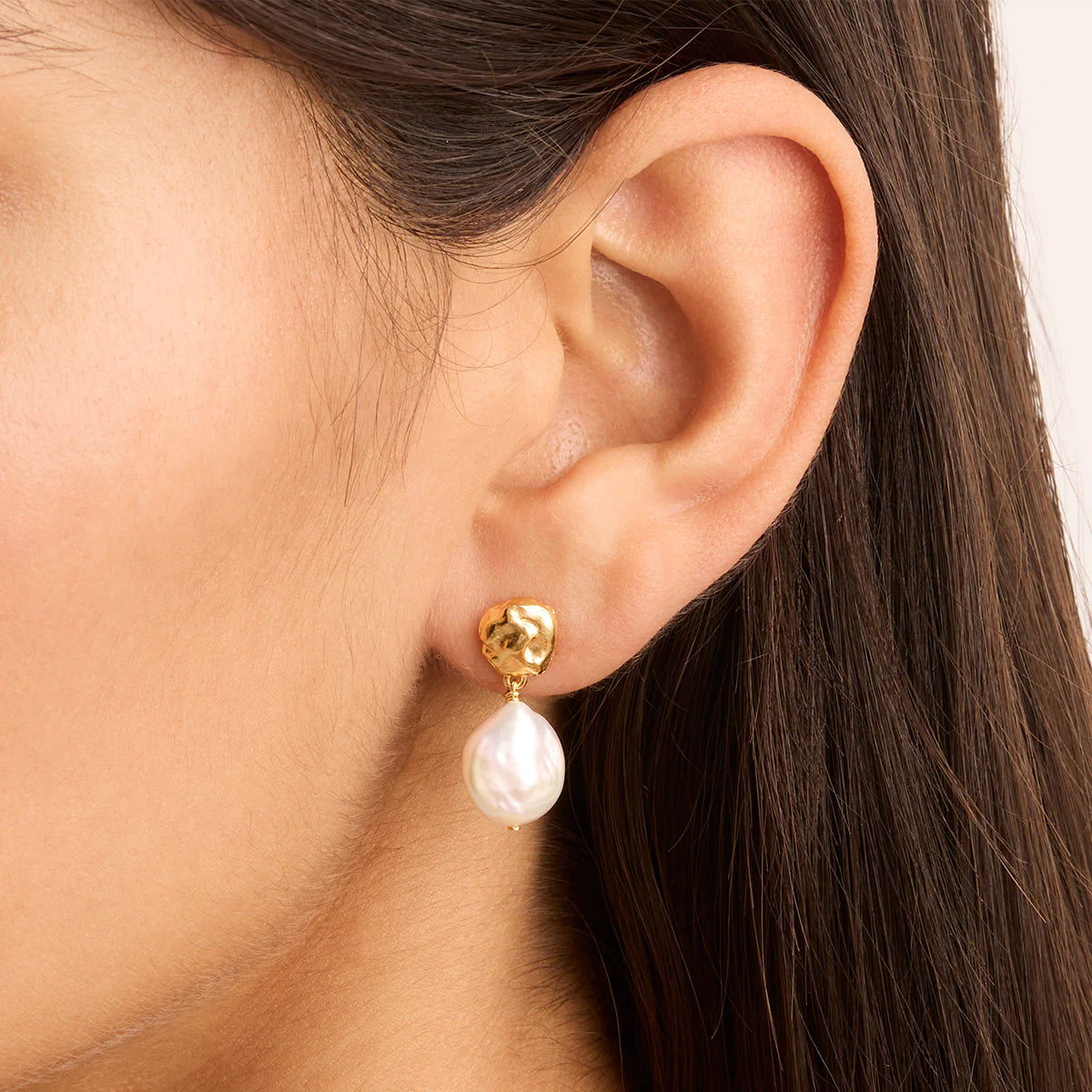By Charlotte Endless Grace Pearl Drop Earrings- Gold