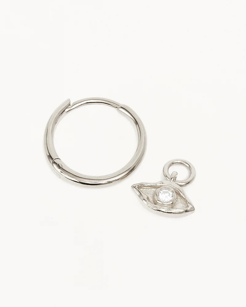By Charlotte Sterling Silver I am Protected Hoops