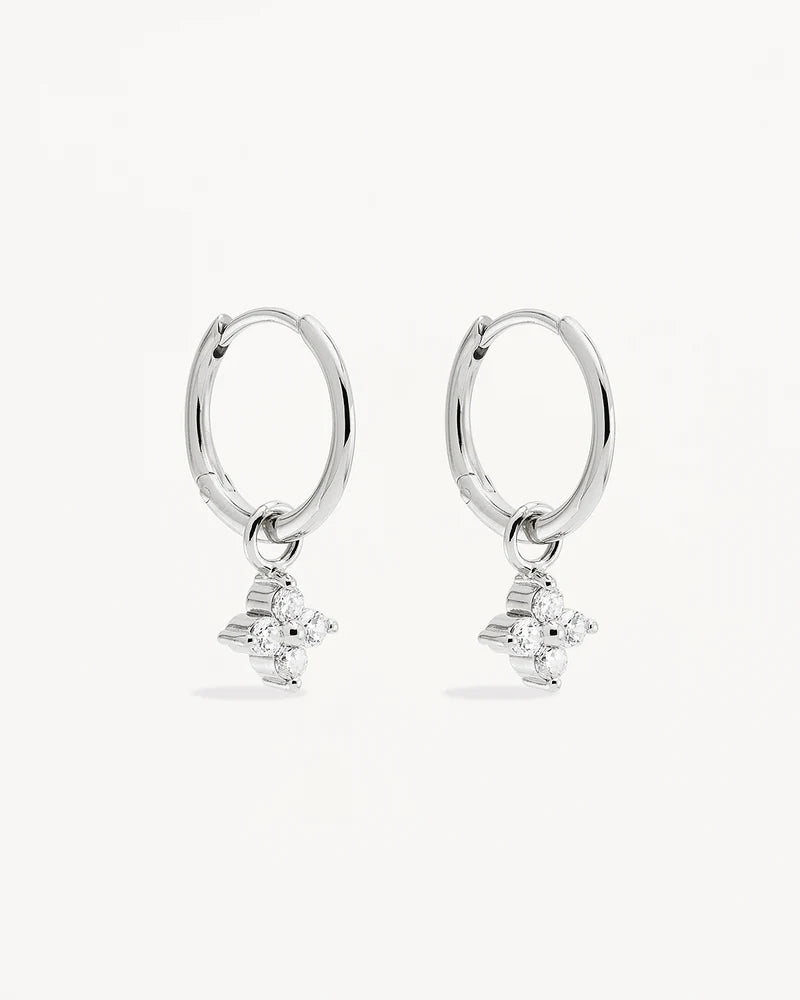 By Charlotte Crystal Bloom Hoops Silver