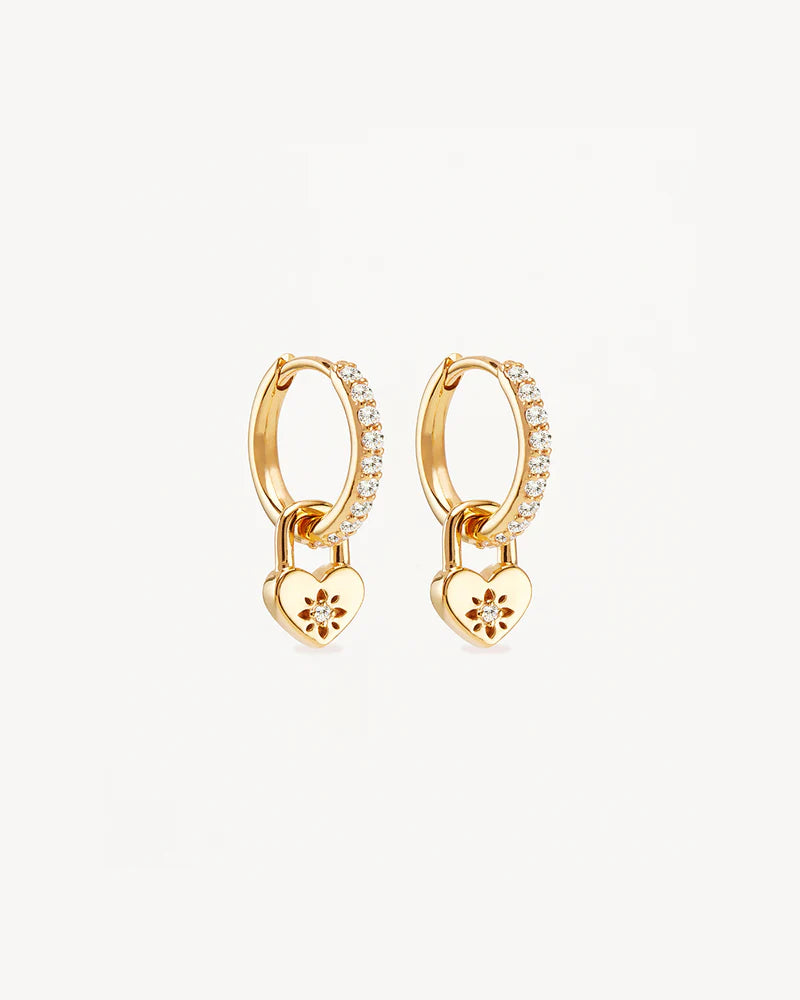 By Charlotte 18k Gold Vermeil Love Unlocked Padlock Hoops