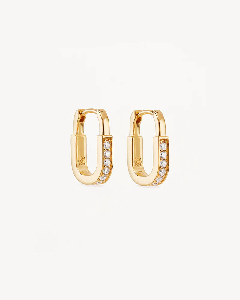 By Charlotte 18k Gold Vermeil Connection Hoops