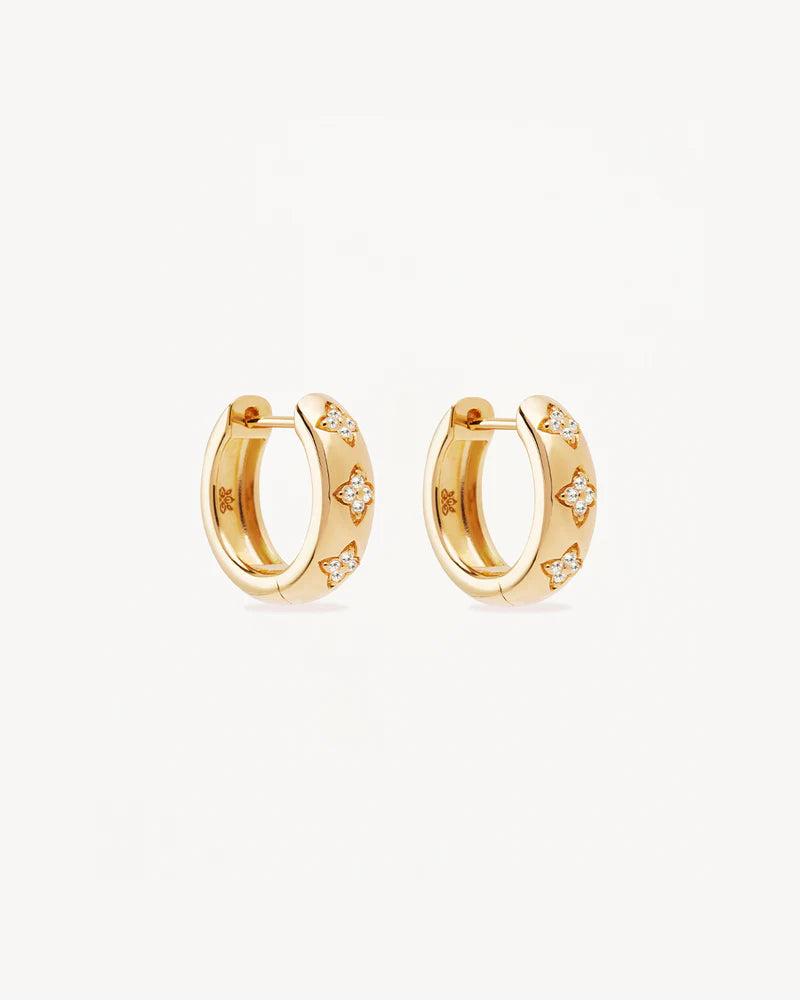 By Charlotte 18k Gold Vermeil Bloom With You Lotus Hoops