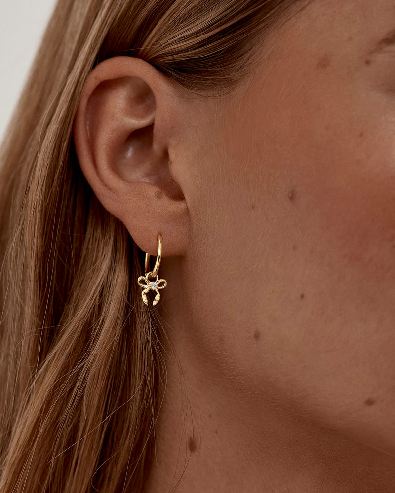 By Charlotte 18k Gold Vermeil Forever More Bow Hoops