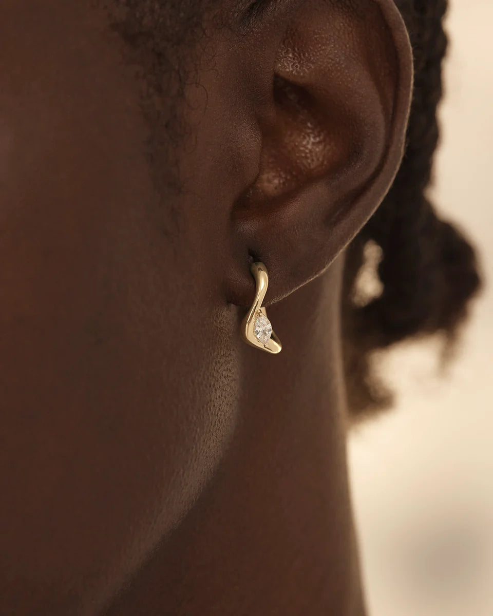 By Charlotte 18k Gold Vermeil Crystal Wings Hoops