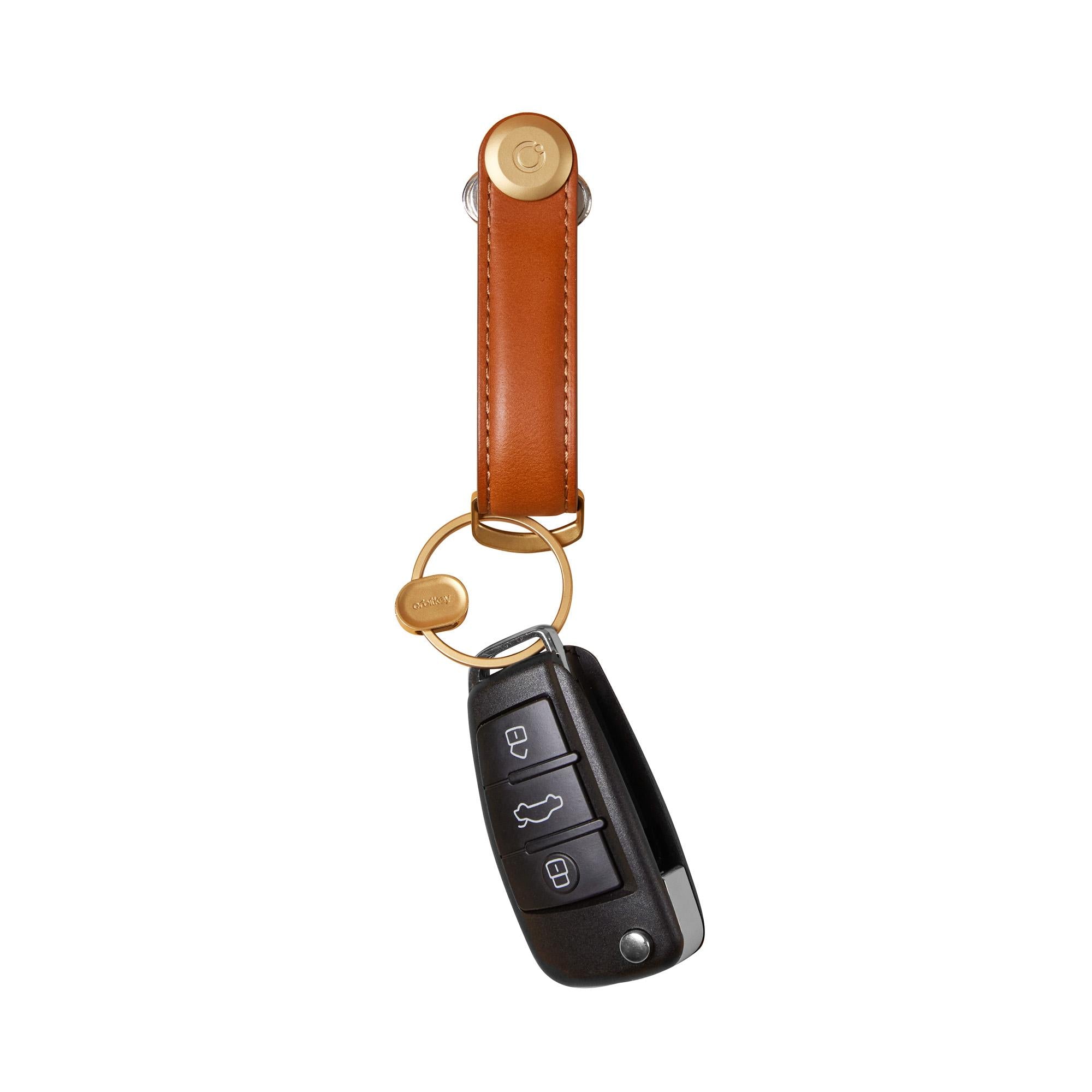 Orbitkey Leather Key Organiser + Ring V2- Cognac