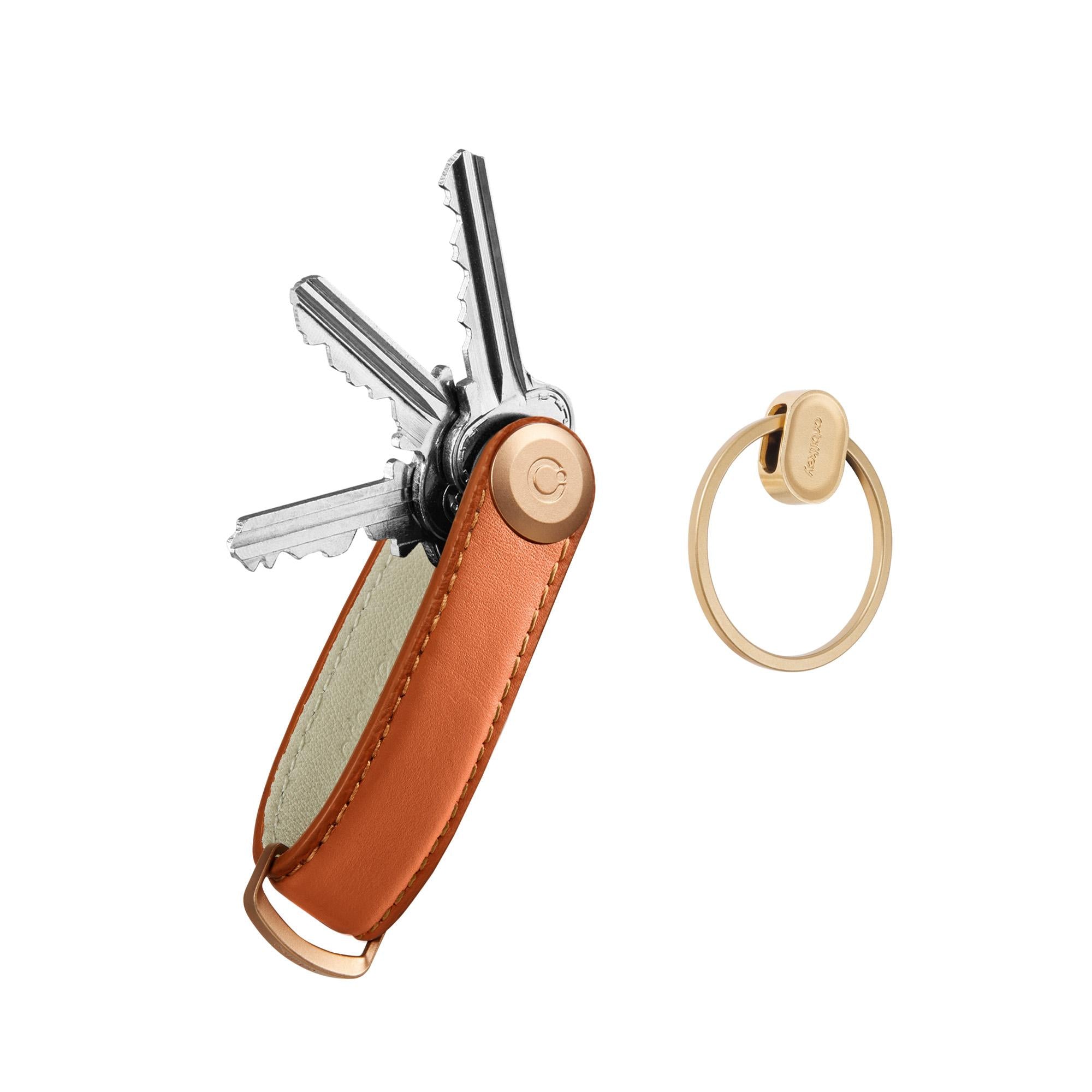 Orbitkey Leather Key Organiser + Ring V2- Cognac