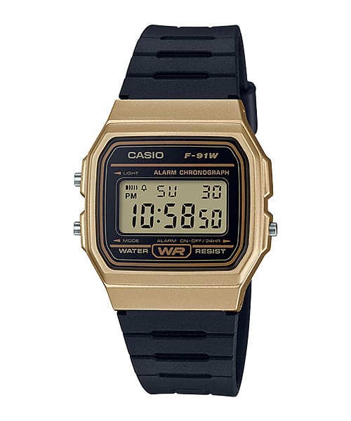 Casio Digital Black and Gold Vintage Watch F91WM-9A