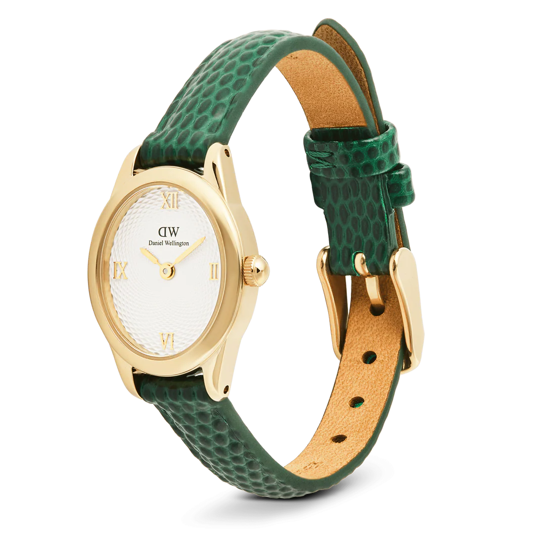Daniel Wellington Ophelia Mini Green Lizard White Guilloché Gold