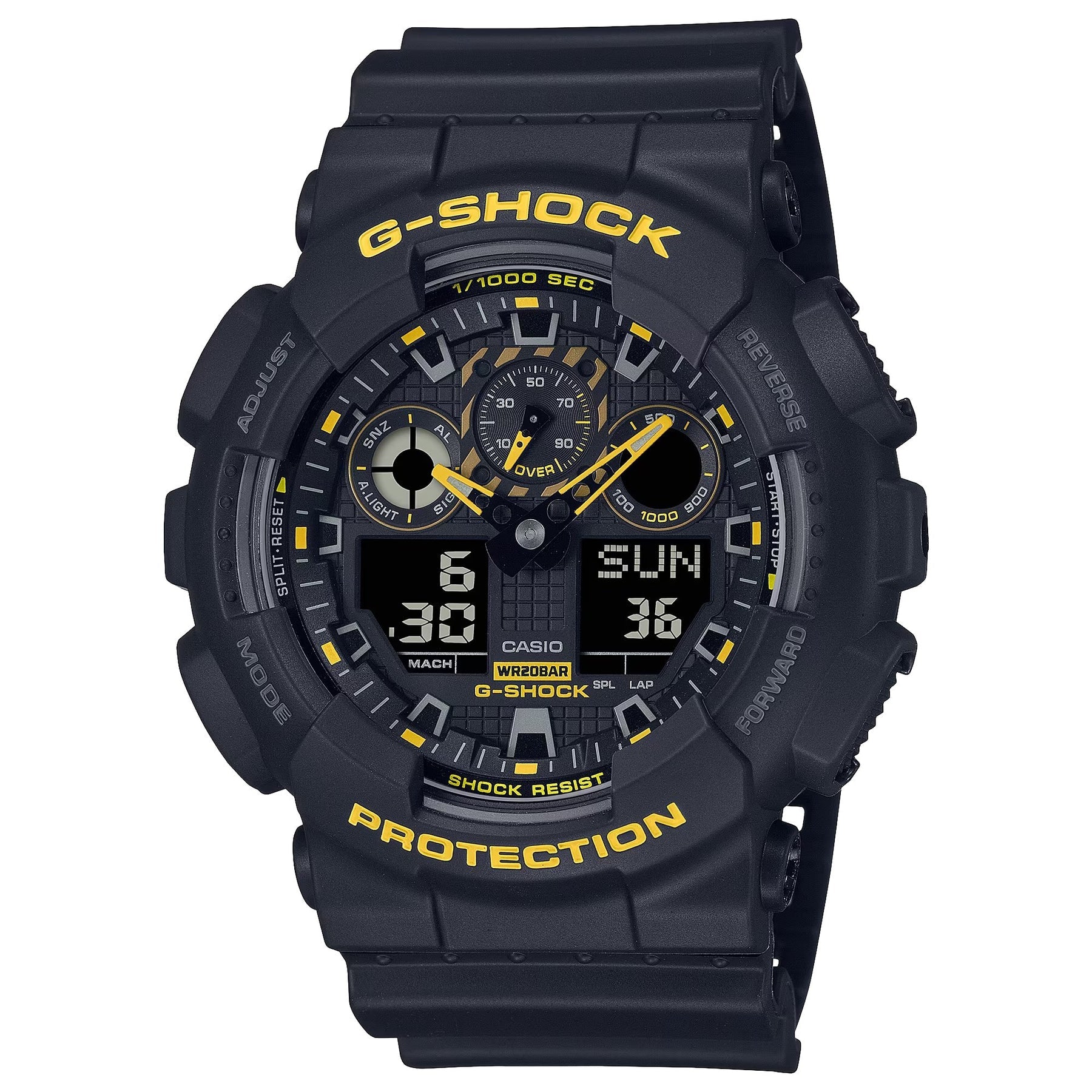 G-Shock Duo Caution Black and Yellow Watch GA100CY-1A