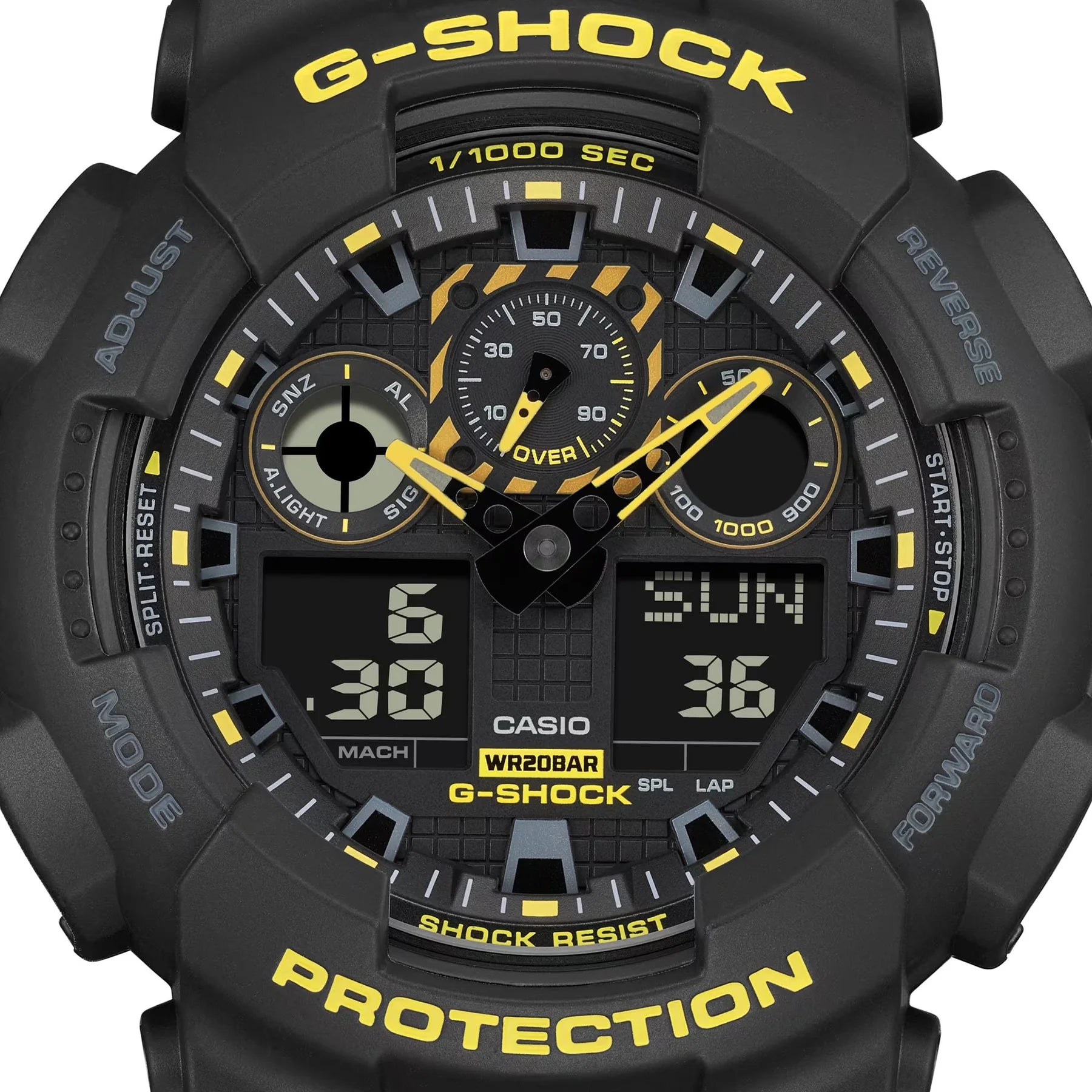 G-Shock Duo Caution Black and Yellow Watch GA100CY-1A