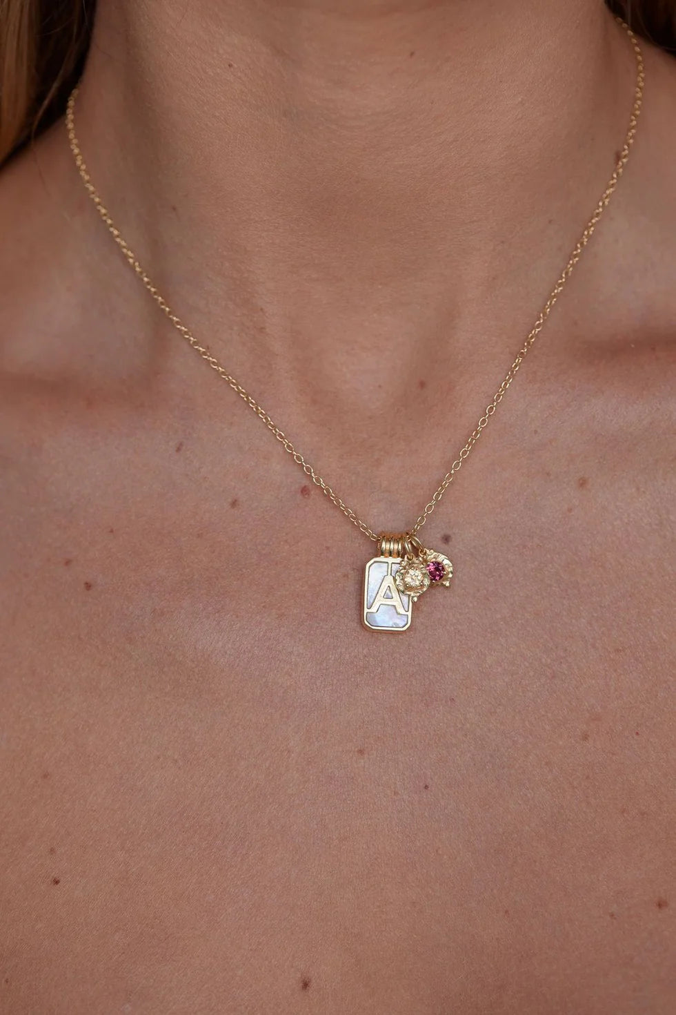 Toni May October Opal Gold Birthstone Necklace Charm