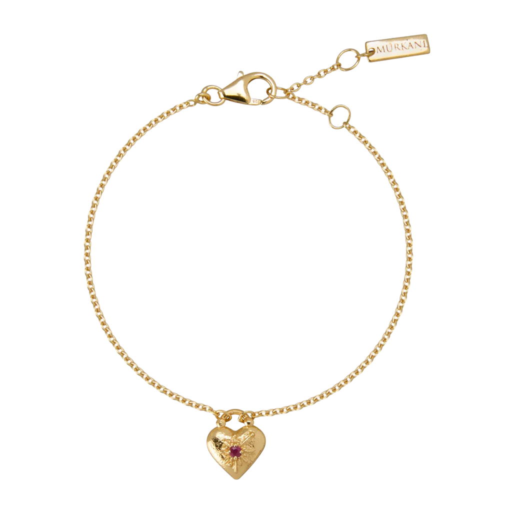 Love You Small Heart Bracelet in 19KT Yellow Gold Plated