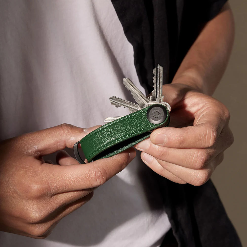 Orbitkey Pebbled Leather Key Organiser- Emerald