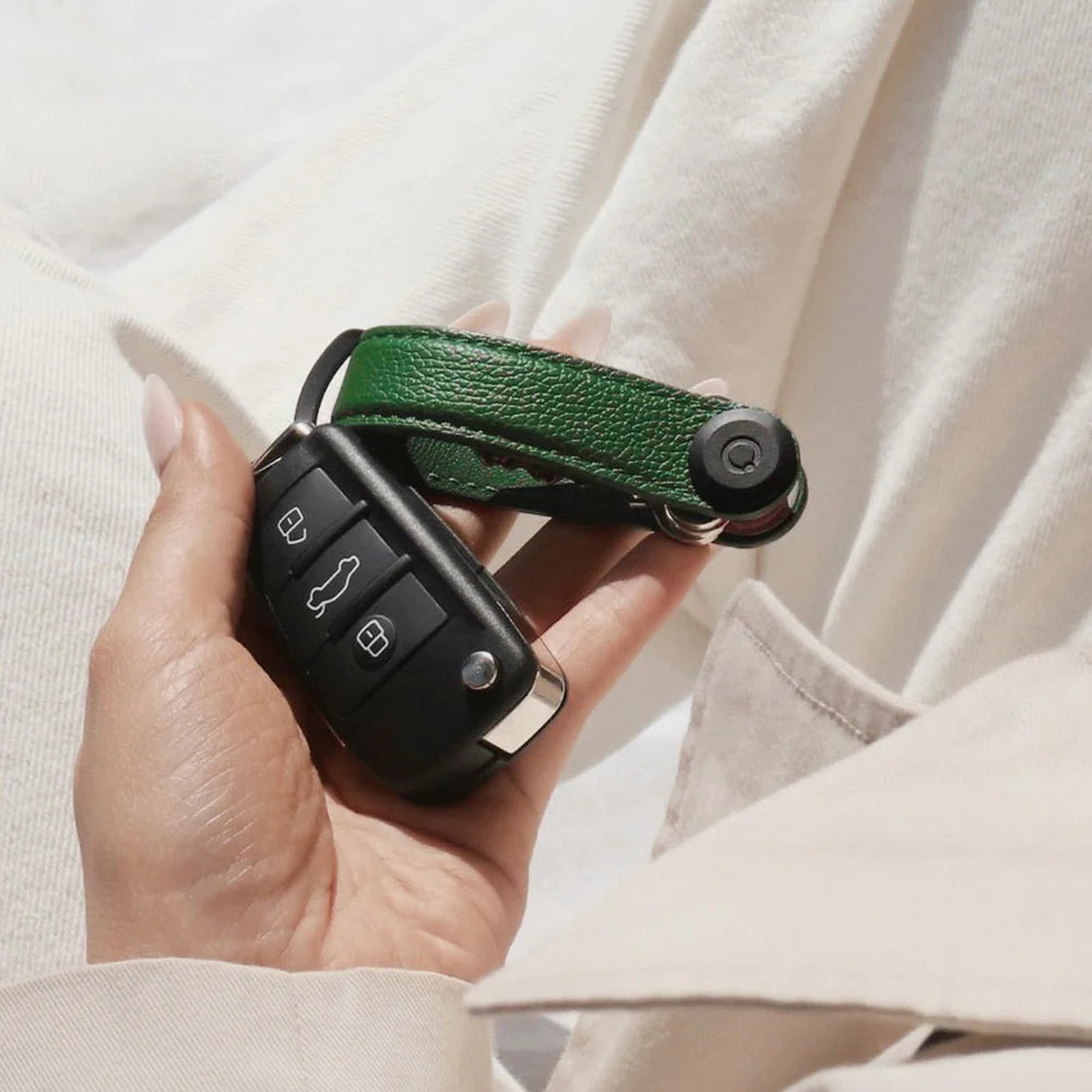 Orbitkey Pebbled Leather Key Organiser- Emerald