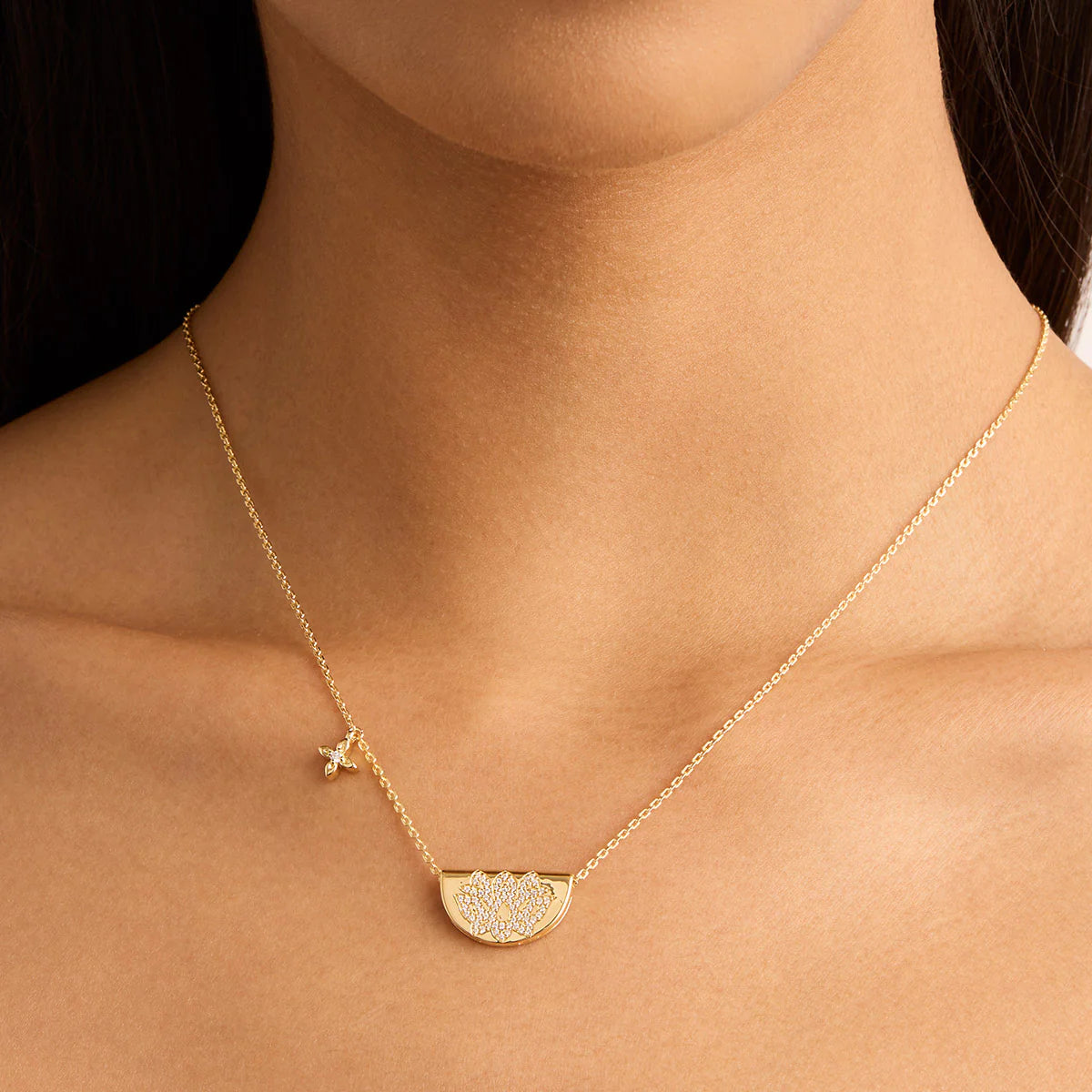 By Charlotte Gold Live in Light Lotus Necklace