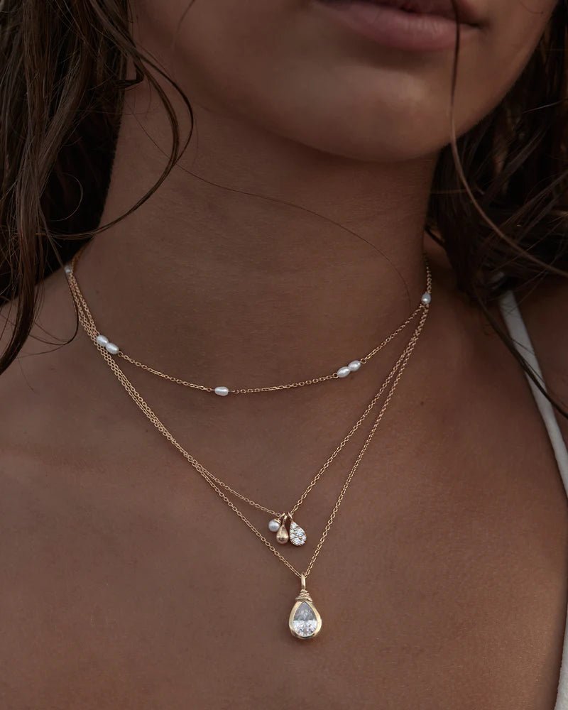 By Charlotte 18k Gold Vermeil Soul Searching Necklace - Crystal Mist
