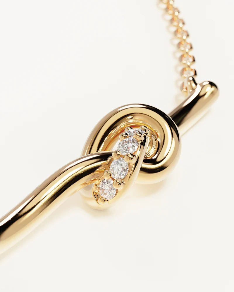 By Charlotte 18k Gold Vermeil Love Knot Lab-Grown Diamond Necklace