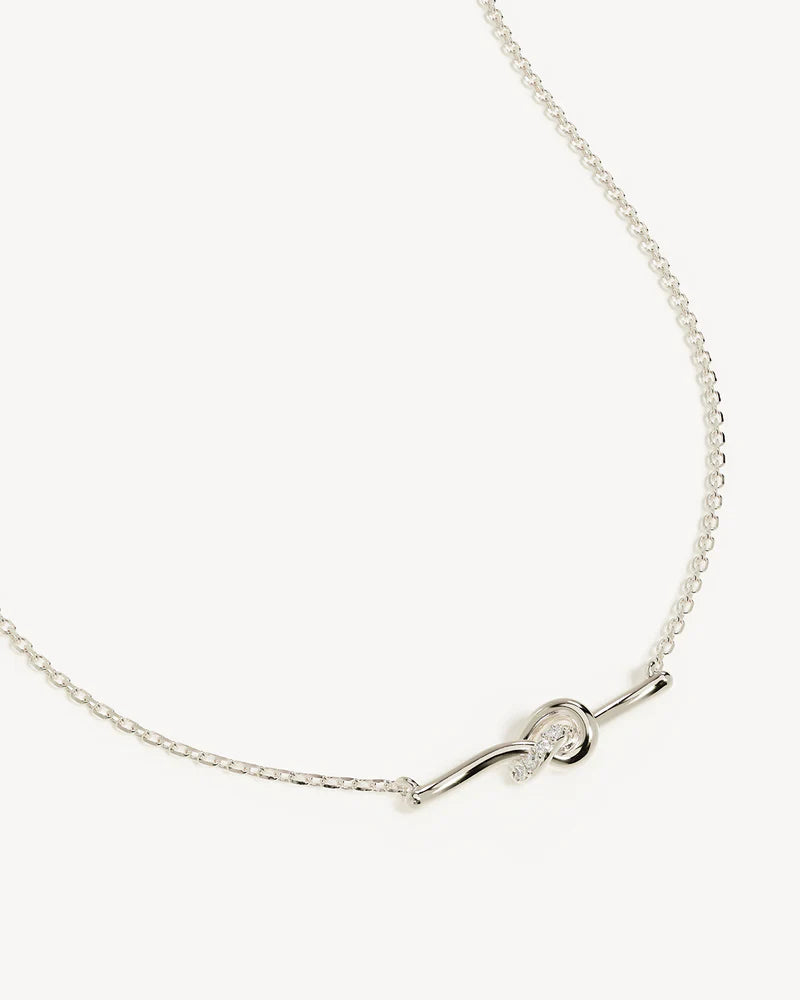 By Charlotte Sterling Silver Love Knot Lab-Grown Diamond Necklace