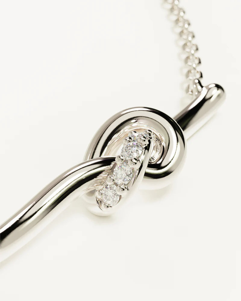 By Charlotte Sterling Silver Love Knot Lab-Grown Diamond Necklace