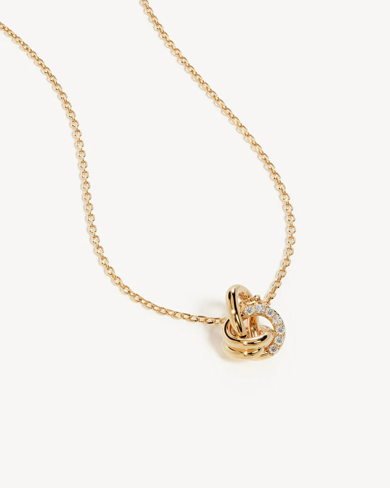 By Charlotte 18k Gold Vermeil Endless Knot Lab-Grown Diamond Necklace