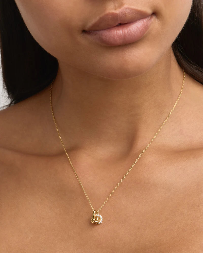 By Charlotte 18k Gold Vermeil Endless Knot Lab-Grown Diamond Necklace