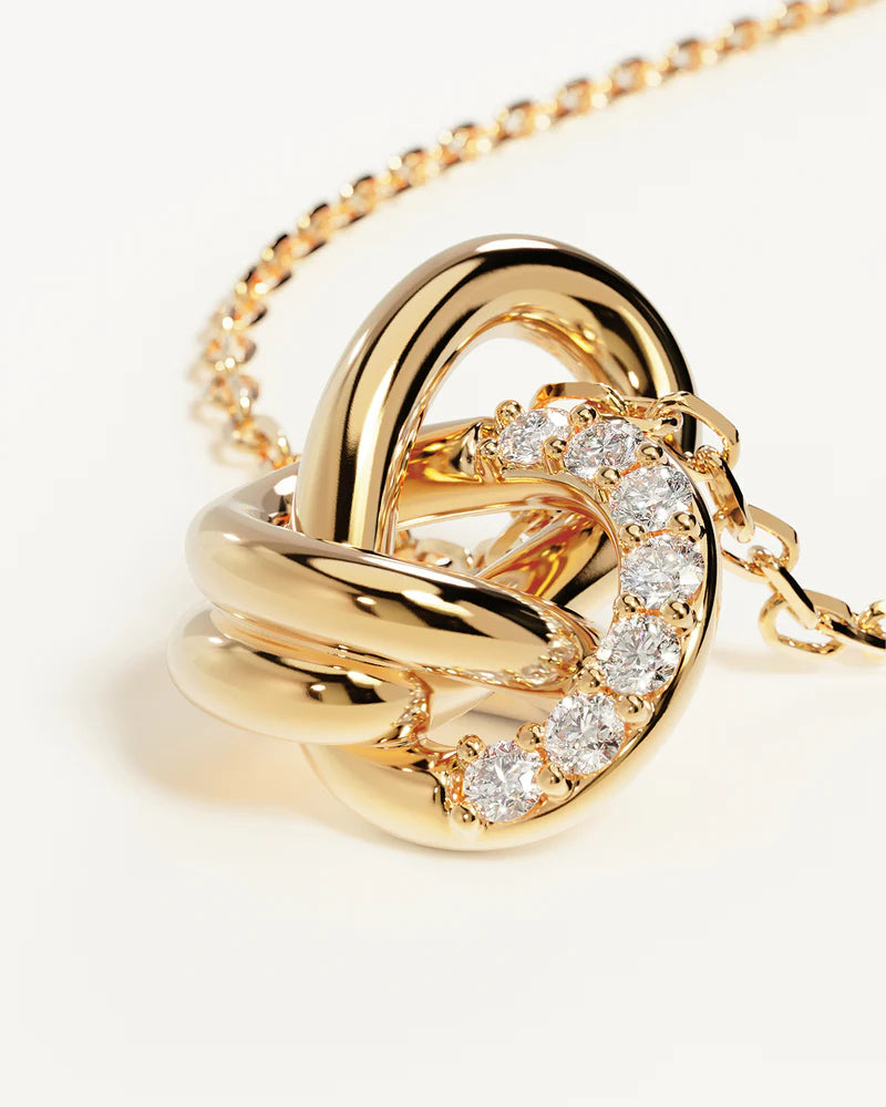 By Charlotte 18k Gold Vermeil Endless Knot Lab-Grown Diamond Necklace