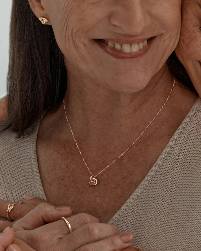 By Charlotte 18k Gold Vermeil Endless Knot Lab-Grown Diamond Necklace