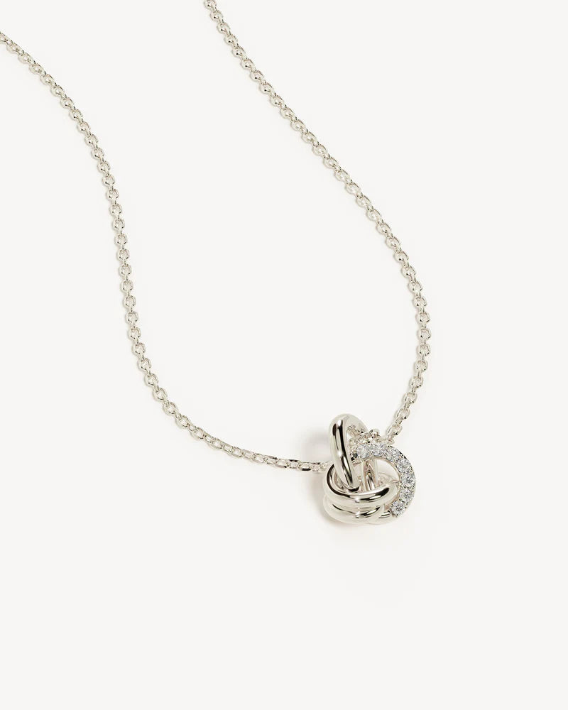 By Charlotte Sterling Silver Endless Knot Lab-Grown Diamond Necklace