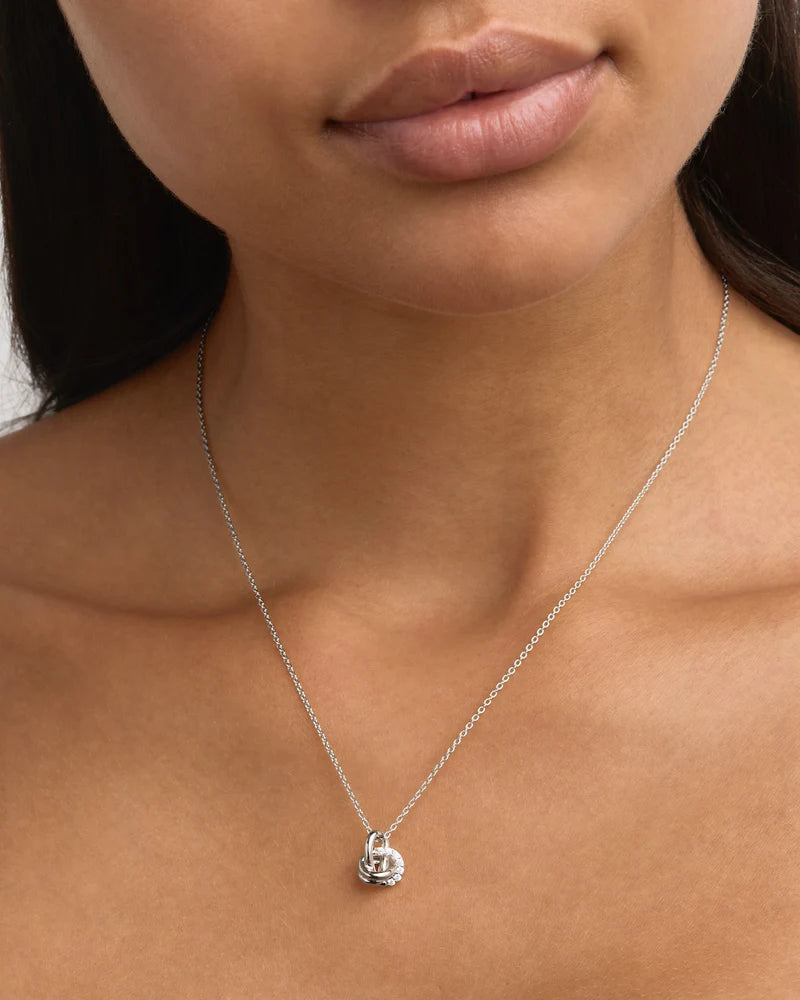 By Charlotte Sterling Silver Endless Knot Lab-Grown Diamond Necklace