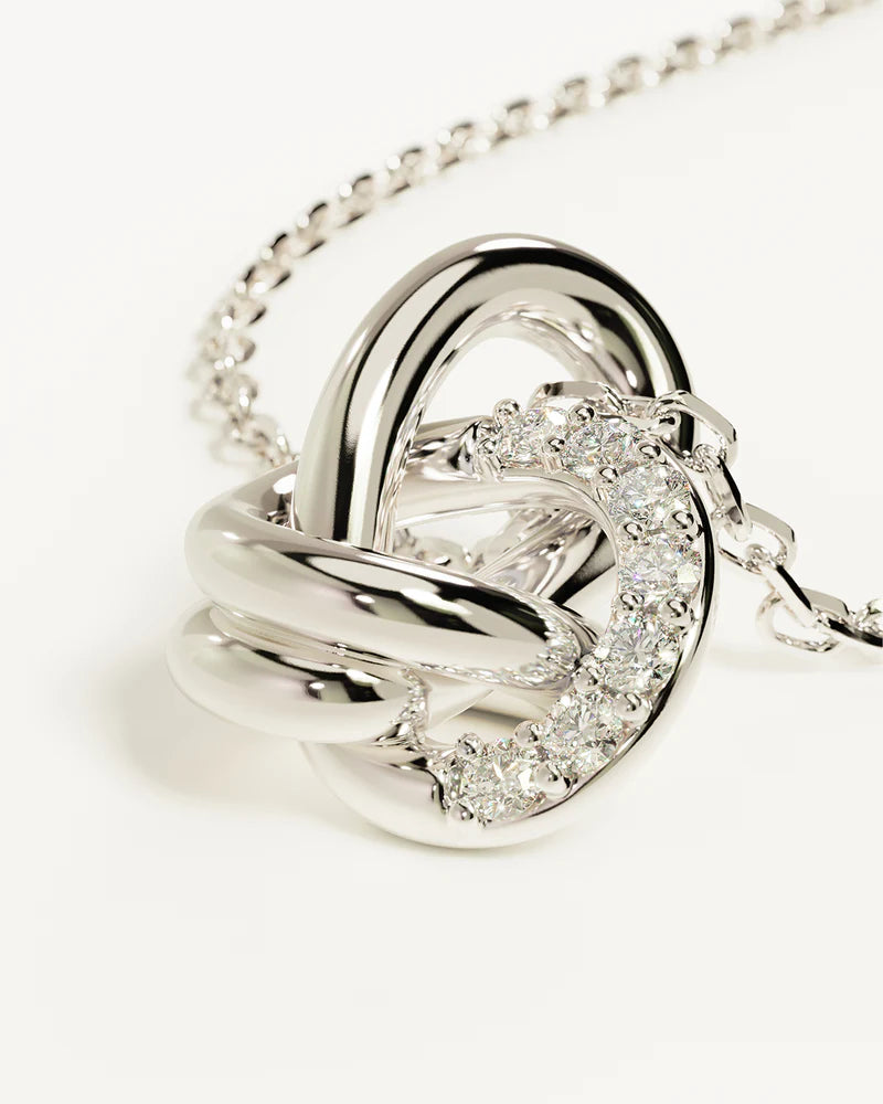 By Charlotte Sterling Silver Endless Knot Lab-Grown Diamond Necklace