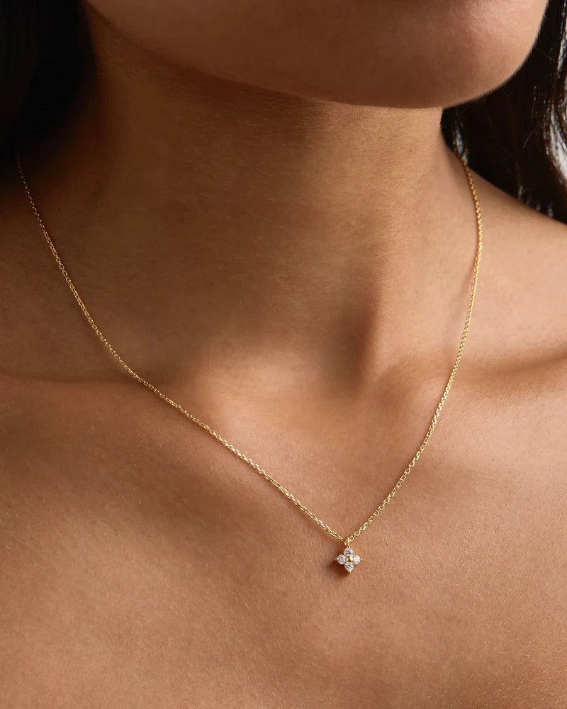 By Charlotte 18k Gold Vermeil Crystal Bloom Necklace