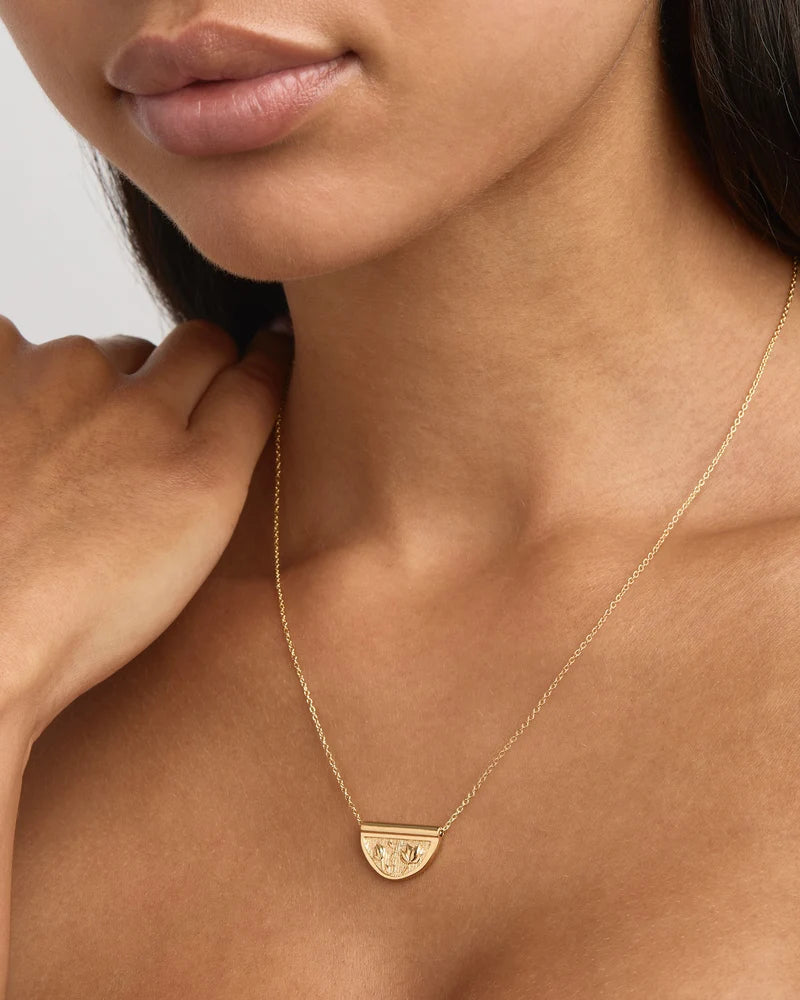 By Charlotte 18k Gold Vermeil Blooming Together Lotus Necklace
