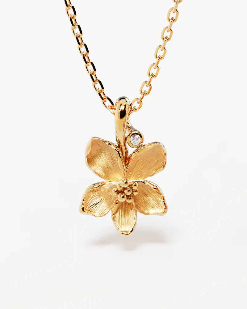 By Charlotte 18k Gold Vermeil Violet February Birth Flower Necklace