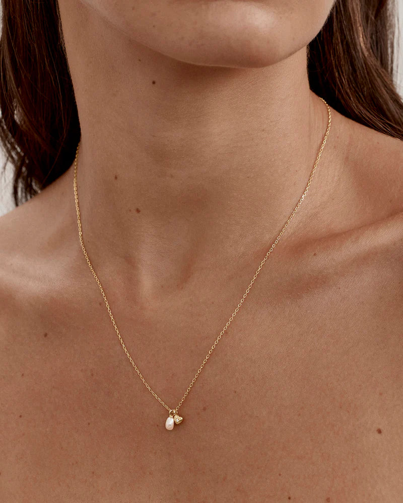 By Charlotte 18k Gold Vermeil Under the Moonlight Pearl Necklace