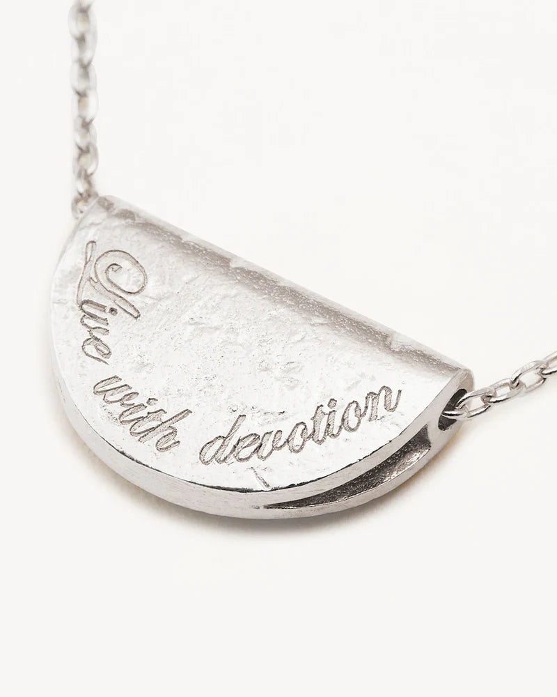 By Charlotte Sterling Silver Lotus Birthstone Necklace - September - Sapphire