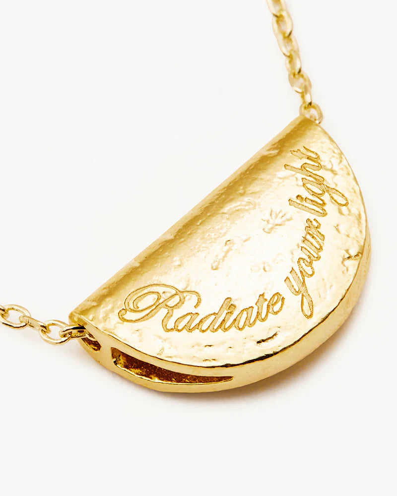 By Charlotte 18k Gold Vermeil Lotus Birthstone Necklace - October - Pink Tourmaline