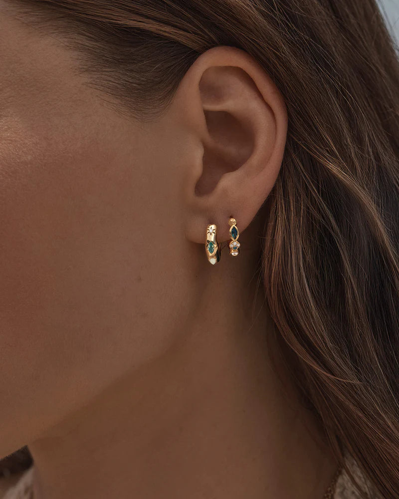 By Charlotte 18k Gold Vermeil Hope and Protection Hoops