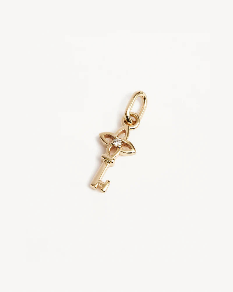 By Charlotte 9k Solid Gold Key to My Heart Lab-Grown Diamond Pendant