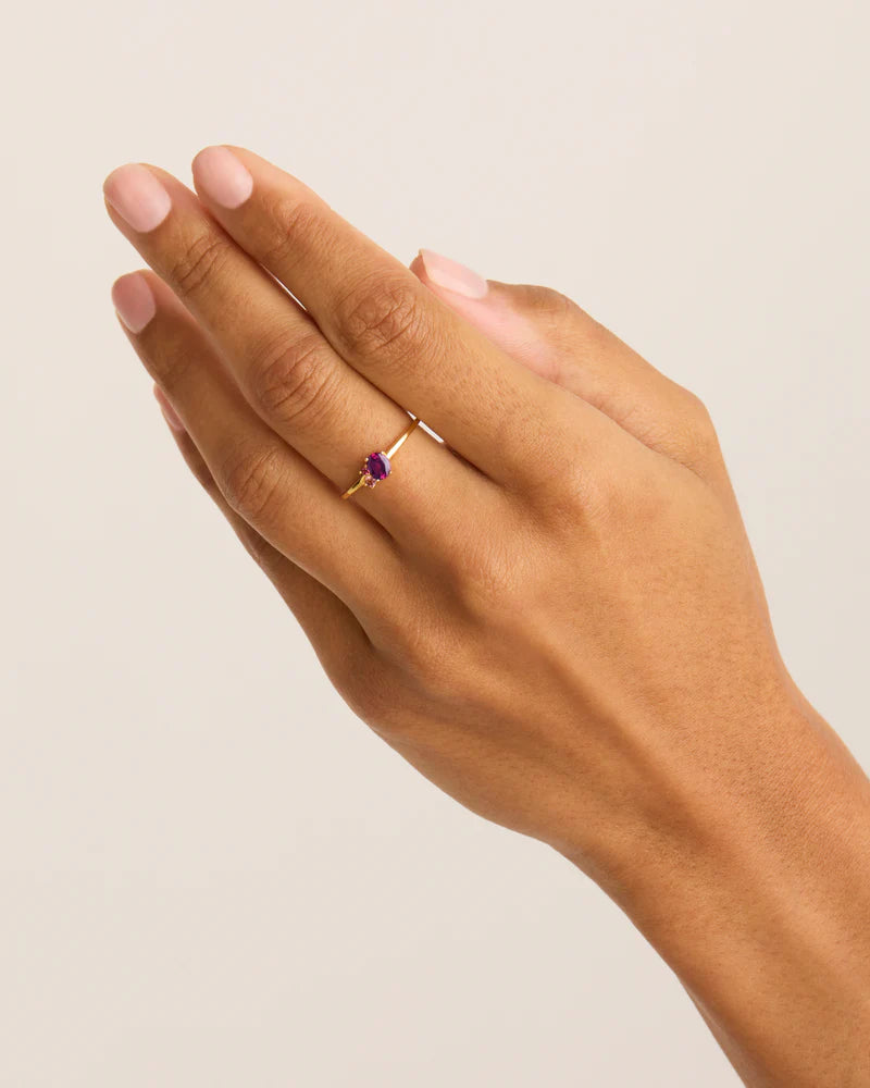 By Charlotte 18k Gold Vermeil Kindred Birthstone Ring- July