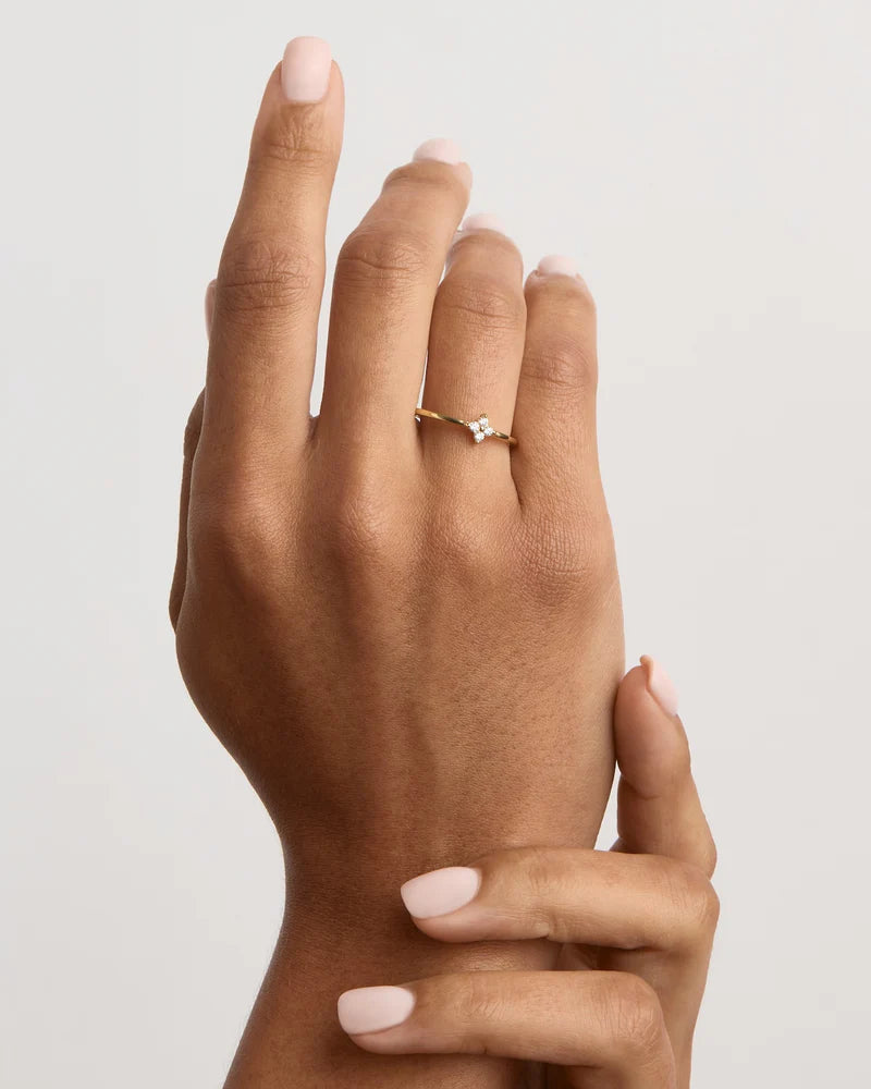 By Charlotte 18k Gold Vermeil Crystal Bloom Ring