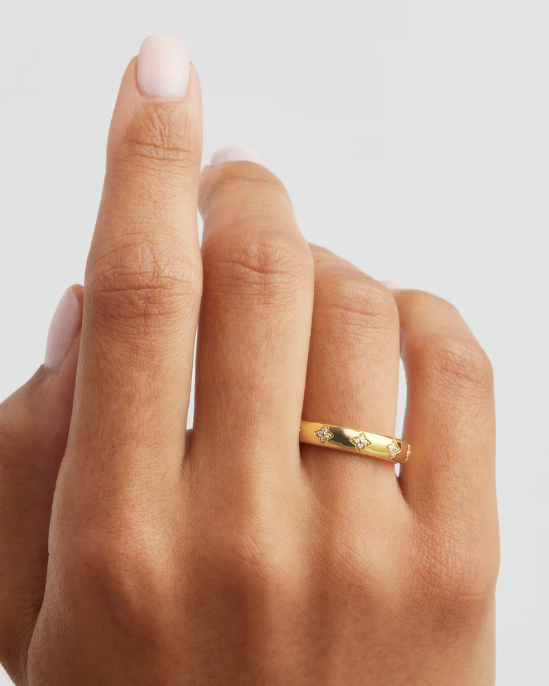 By Charlotte 18k Gold Vermeil Bloom With You Lotus Ring