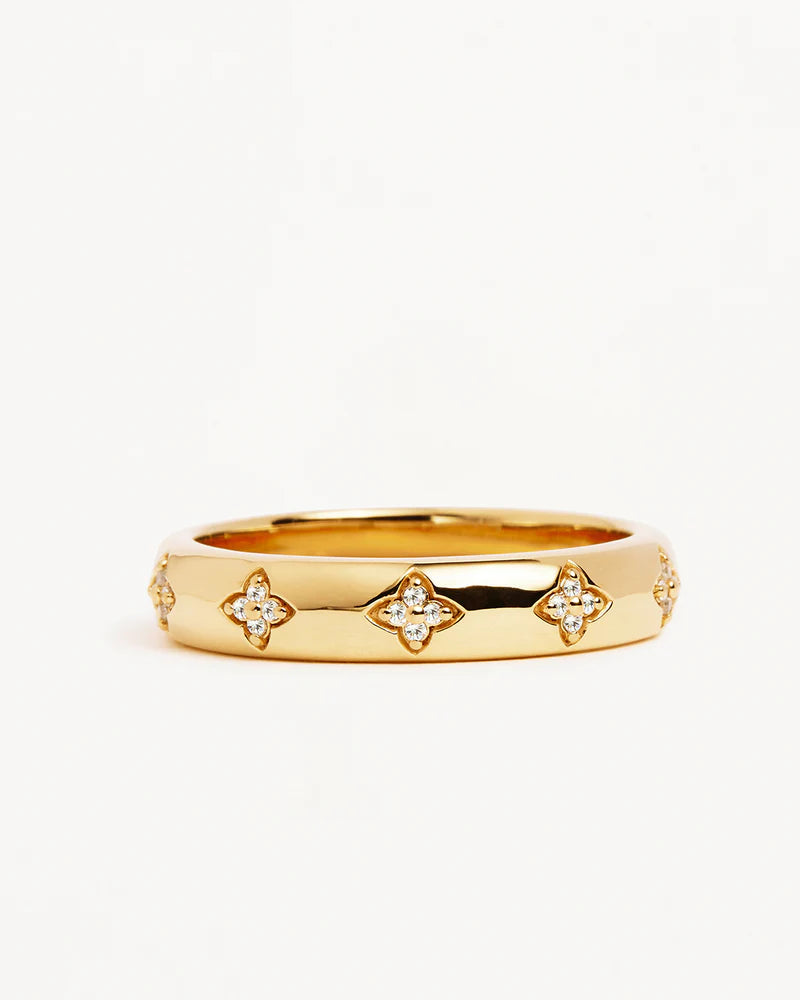 By Charlotte 18k Gold Vermeil Bloom With You Lotus Ring