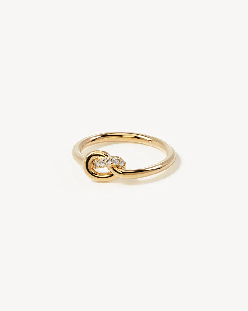 By Charlotte 18k Gold Vermeil Love Knot Lab-Grown Diamond Ring