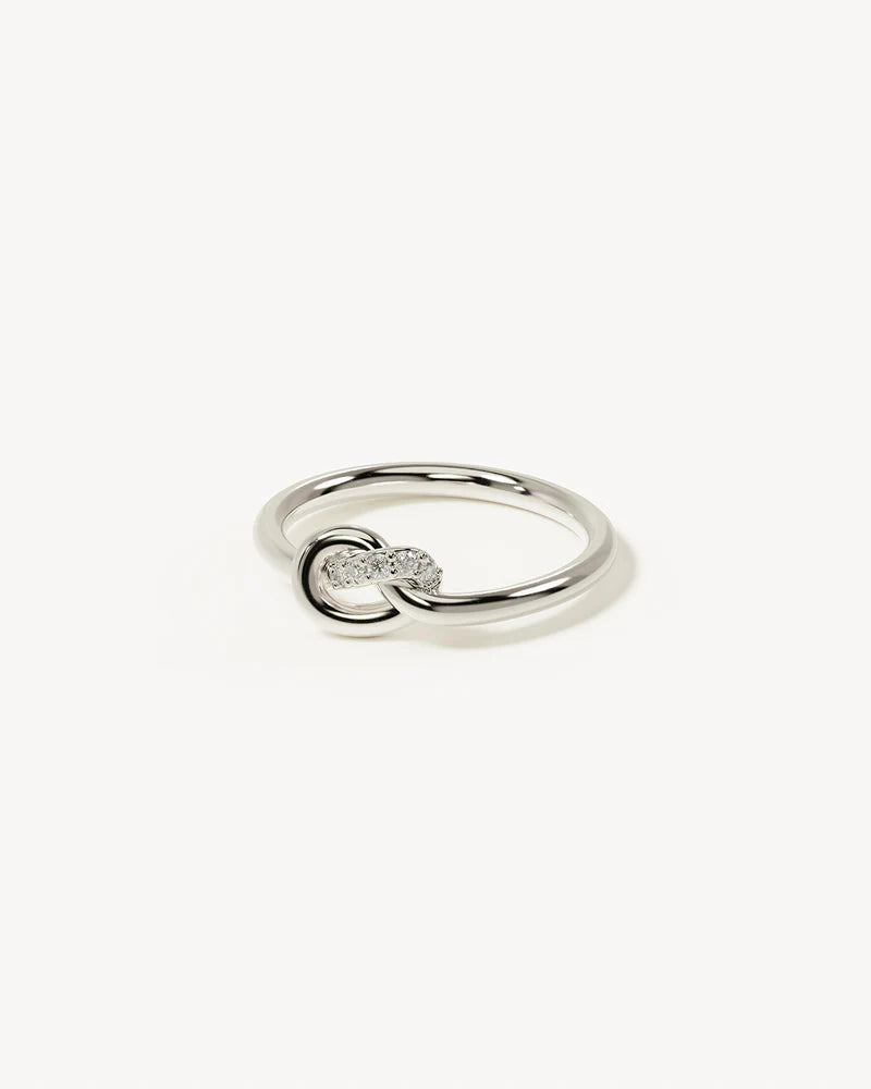 By Charlotte Sterling Silver Love Knot Lab-Grown Diamond Ring