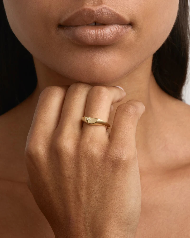 By Charlotte 18k Gold Vermeil Lotus Ring